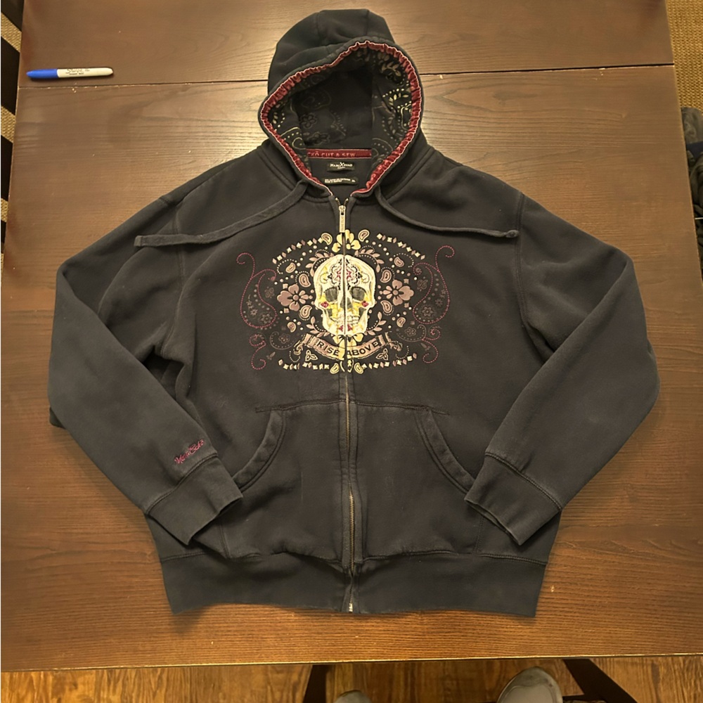 Vintage Marc Ecko Men’s XL Skull “Rise Above” Hoodie